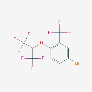 molecular formula C10H4BrF9O B1473861 4-Bromo-1-(1,1,1,3,3,3-hexafluoropropan-2-yloxy)-2-(trifluoromethyl)benzene CAS No. 1713160-33-8