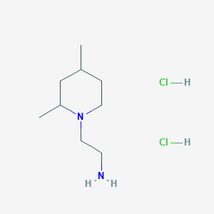molecular formula C9H22Cl2N2 B1473862 2-(2,4-Dimethylpiperidin-1-yl)ethan-1-amine dihydrochloride CAS No. 1803606-32-7