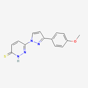 6-[3-(4-methoxyphenyl)-1H-pyrazol-1-yl]pyridazine-3-thiol