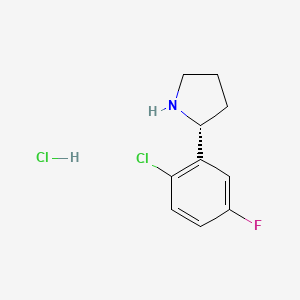 molecular formula C10H12Cl2FN B1473881 (R)-2-(2-氯-5-氟苯基)吡咯烷盐酸盐 CAS No. 1443538-48-4