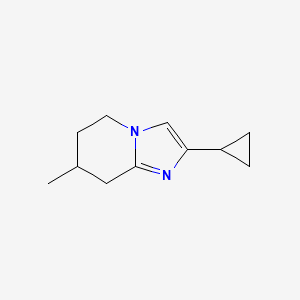 molecular formula C11H16N2 B1473898 2-环丙基-7-甲基-5H,6H,7H,8H-咪唑并[1,2-a]吡啶 CAS No. 1549502-23-9