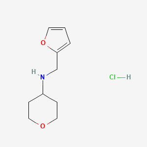 molecular formula C10H16ClNO2 B1473925 N-(furan-2-ylmethyl)tetrahydro-2H-pyran-4-amine hydrochloride CAS No. 1158255-81-2