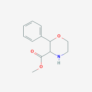 molecular formula C12H15NO3 B1473930 2-Phenyl-morpholine-3-carboxylic acid methyl ester CAS No. 50784-55-9