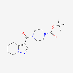 molecular formula C17H26N4O3 B1473937 Tert-butyl 4-(4,5,6,7-tetrahydropyrazolo[1,5-a]pyridine-3-carbonyl)piperazine-1-carboxylate CAS No. 1903924-12-8