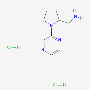 molecular formula C9H16Cl2N4 B1473941 (1-(Pyrazin-2-yl)pyrrolidin-2-yl)methanamine dihydrochloride CAS No. 2098144-52-4