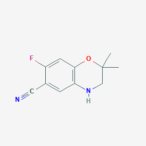 molecular formula C11H11FN2O B1473943 7-Fluoro-2,2-dimethyl-3,4-dihydro-2H-benzo[b][1,4]oxazine-6-carbonitrile CAS No. 1923052-20-3