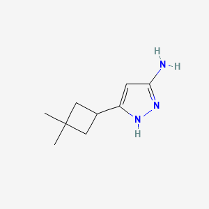 molecular formula C9H15N3 B1473948 5-(3,3-Dimethylcyclobutyl)-1H-pyrazol-3-amine CAS No. 1853338-91-6