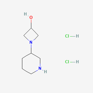 molecular formula C8H18Cl2N2O B1473956 1-(Piperidin-3-yl)azetidin-3-ol dihydrochloride CAS No. 2097979-19-4