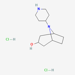 molecular formula C12H24Cl2N2O B1473966 8-(Piperidin-4-yl)-8-azabicyclo[3.2.1]octan-3-ol dihydrochloride CAS No. 2098049-03-5