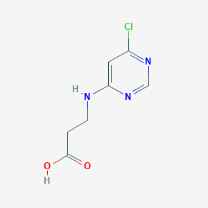 molecular formula C7H8ClN3O2 B1473980 3-[(6-氯嘧啶-4-基)氨基]丙酸 CAS No. 1379331-13-1