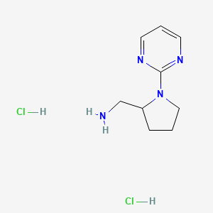 molecular formula C9H16Cl2N4 B1473994 (1-(Pyrimidin-2-yl)pyrrolidin-2-yl)methanamine dihydrochloride CAS No. 2097979-40-1