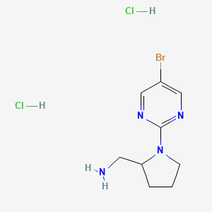 molecular formula C9H15BrCl2N4 B1473995 (1-(5-Bromopyrimidin-2-yl)pyrrolidin-2-yl)methanamine dihydrochloride CAS No. 2098088-25-4