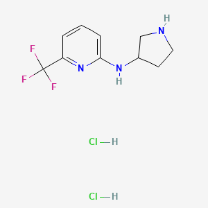 molecular formula C10H14Cl2F3N3 B1473996 N-(pyrrolidin-3-yl)-6-(trifluoromethyl)pyridin-2-amine dihydrochloride CAS No. 2098088-29-8