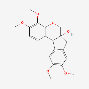 molecular formula C20H22O6 B14739968 3,4,9,10-tetramethoxy-7,11b-dihydro-6H-indeno[2,1-c]chromen-6a-ol CAS No. 5485-14-3