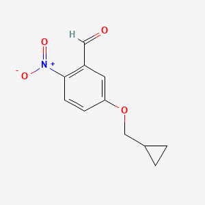 molecular formula C11H11NO4 B1474016 5-Cyclopropylmethoxy-2-nitrobenzaldehyde CAS No. 1289015-59-3