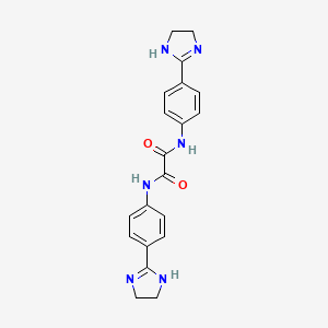 molecular formula C20H20N6O2 B14740259 N,N'-bis[4-(4,5-dihydro-1H-imidazol-2-yl)phenyl]oxamide CAS No. 5300-61-8