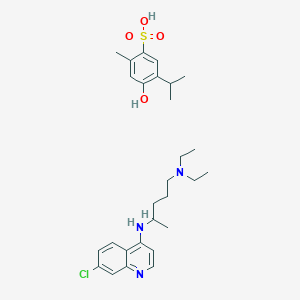 molecular formula C28H40ClN3O4S B14740460 4-N-(7-chloroquinolin-4-yl)-1-N,1-N-diethylpentane-1,4-diamine;4-hydroxy-2-methyl-5-propan-2-ylbenzenesulfonic acid CAS No. 6343-96-0