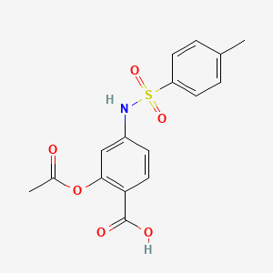 molecular formula C16H15NO6S B14740496 2-(Acetyloxy)-4-{[(4-methylphenyl)sulfonyl]amino}benzoic acid CAS No. 6267-31-8