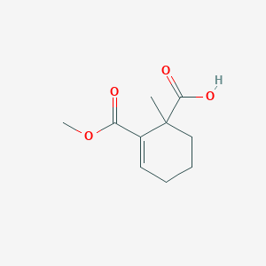 molecular formula C10H14O4 B14740616 2-(Methoxycarbonyl)-1-methylcyclohex-2-ene-1-carboxylic acid CAS No. 6333-78-4