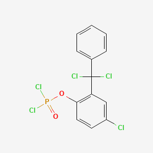 molecular formula C13H8Cl5O2P B14740627 4-Chloro-2-[dichloro(phenyl)methyl]phenyl phosphorodichloridate CAS No. 5995-76-6