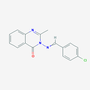 4(3H)-Quinazolinone, 3-[[(4-chlorophenyl)methylene]amino]-2-methyl-