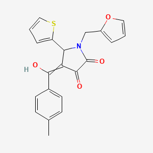 1-(Furan-2-ylmethyl)-4-[hydroxy-(4-methylphenyl)methylidene]-5-thiophen-2-ylpyrrolidine-2,3-dione