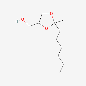 molecular formula C11H22O3 B14740666 2-Hexyl-2-methyl-1,3-dioxolane-4-methanol CAS No. 5660-52-6