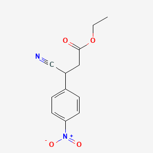 molecular formula C12H12N2O4 B14740674 Ethyl 3-cyano-3-(4-nitrophenyl)propanoate CAS No. 5473-14-3