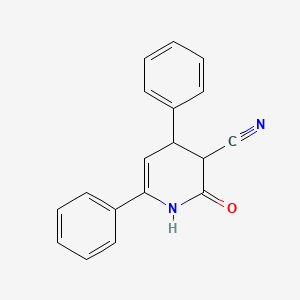 molecular formula C18H14N2O B14740716 1,2,3,4-Tetrahydro-2-oxo-4,6-diphenylnicotinonitrile CAS No. 5336-28-7