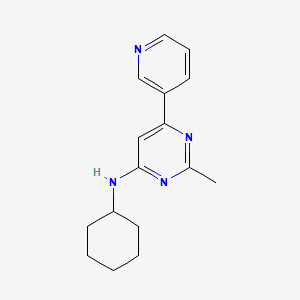 molecular formula C16H20N4 B14740790 N-Cyclohexyl-2-methyl-6-(pyridin-3-yl)pyrimidin-4-amine CAS No. 6484-76-0