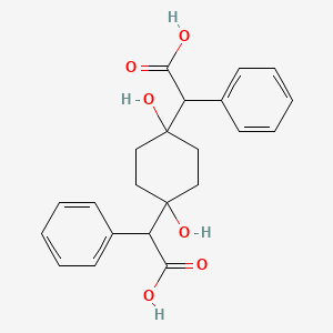 molecular formula C22H24O6 B14740831 2-[4-[Carboxy(phenyl)methyl]-1,4-dihydroxycyclohexyl]-2-phenylacetic acid CAS No. 5449-58-1