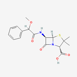 molecular formula C17H20N2O5S B14740838 (2S,5R,6R)-6-[(2-methoxy-2-phenylacetyl)amino]-3,3-dimethyl-7-oxo-4-thia-1-azabicyclo[3.2.0]heptane-2-carboxylic acid CAS No. 4759-25-5