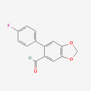 molecular formula C14H9FO3 B1474113 6-(4-Fluorophenyl)-1,3-benzodioxole-5-carbaldehyde CAS No. 927802-53-7