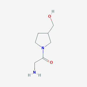 molecular formula C7H14N2O2 B1474114 2-Amino-1-[3-(hydroxymethyl)pyrrolidin-1-yl]ethan-1-one CAS No. 1566040-07-0