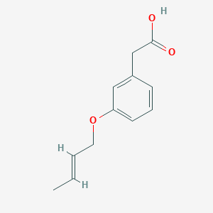 molecular formula C12H14O3 B1474119 2-[3-(丁-2-烯-1-氧基)苯基]乙酸 CAS No. 1251405-62-5