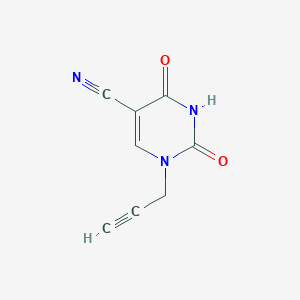 molecular formula C8H5N3O2 B1474129 2,4-二氧代-1-(丙-2-炔-1-基)-1,2,3,4-四氢嘧啶-5-腈 CAS No. 1383536-40-0
