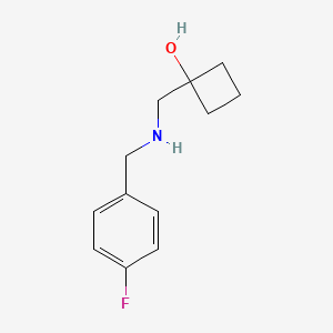 molecular formula C12H16FNO B1474132 1-({[(4-Fluorophenyl)methyl]amino}methyl)cyclobutan-1-ol CAS No. 1594779-62-0