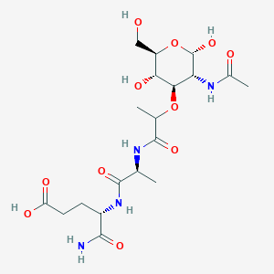 molecular formula C19H32N4O11 B1474135 (4S)-4-[[(2S)-2-[2-[(2S,3R,4R,5S,6R)-3-Acetamido-2,5-dihydroxy-6-(hydroxymethyl)oxan-4-yl]oxypropanoylamino]propanoyl]amino]-5-amino-5-oxopentanoic acid CAS No. 59331-38-3