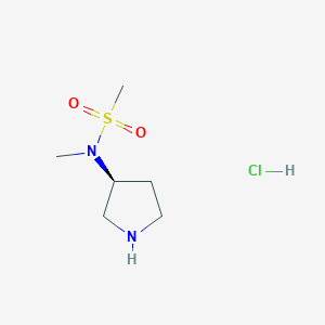 molecular formula C6H15ClN2O2S B1474136 (S)-N-Methyl-N-(pyrrolidin-3-yl)methanesulfonamide hydrochloride CAS No. 1810074-78-2