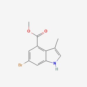 molecular formula C11H10BrNO2 B1474138 6-溴-3-甲基-1H-吲哚-4-羧酸甲酯 CAS No. 1583272-35-8