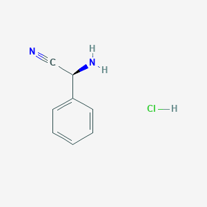 molecular formula C8H9ClN2 B147414 (S)-2-氨基-2-苯基乙腈盐酸盐 CAS No. 53941-45-0