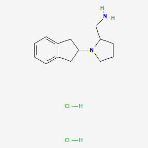 molecular formula C14H22Cl2N2 B1474142 二盐酸（1-(2,3-二氢-1H-茚-2-基)吡咯烷-2-基)甲胺 CAS No. 2098001-66-0