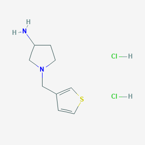 molecular formula C9H16Cl2N2S B1474143 1-[(噻吩-3-基)甲基]吡咯烷-3-胺二盐酸盐 CAS No. 2031261-26-2