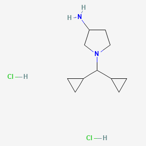 molecular formula C11H22Cl2N2 B1474144 1-(Dicyclopropylmethyl)pyrrolidin-3-amine dihydrochloride CAS No. 2098088-00-5