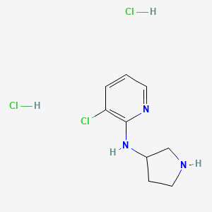 molecular formula C9H14Cl3N3 B1474147 3-chloro-N-(pyrrolidin-3-yl)pyridin-2-amine dihydrochloride CAS No. 2098031-44-6