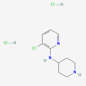 molecular formula C10H16Cl3N3 B1474151 3-氯-N-(哌啶-4-基)吡啶-2-胺二盐酸盐 CAS No. 2097953-38-1