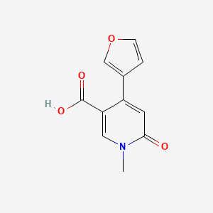 molecular formula C11H9NO4 B1474152 4-(Furan-3-yl)-1-methyl-6-oxo-1,6-dihydropyridine-3-carboxylic acid CAS No. 1955531-70-0