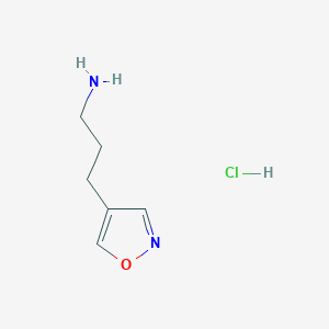 molecular formula C6H11ClN2O B1474153 3-(1,2-噁唑-4-基)丙-1-胺盐酸盐 CAS No. 1949836-76-3