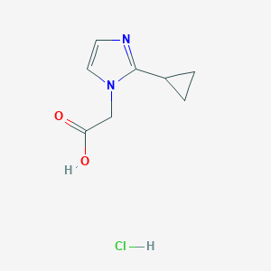 molecular formula C8H11ClN2O2 B1474159 2-(2-环丙基-1H-咪唑-1-基)乙酸盐酸盐 CAS No. 1949816-62-9