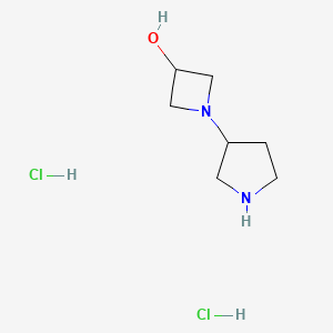 molecular formula C7H16Cl2N2O B1474161 1-(Pyrrolidin-3-yl)azetidin-3-ol dihydrochloride CAS No. 2097953-71-2